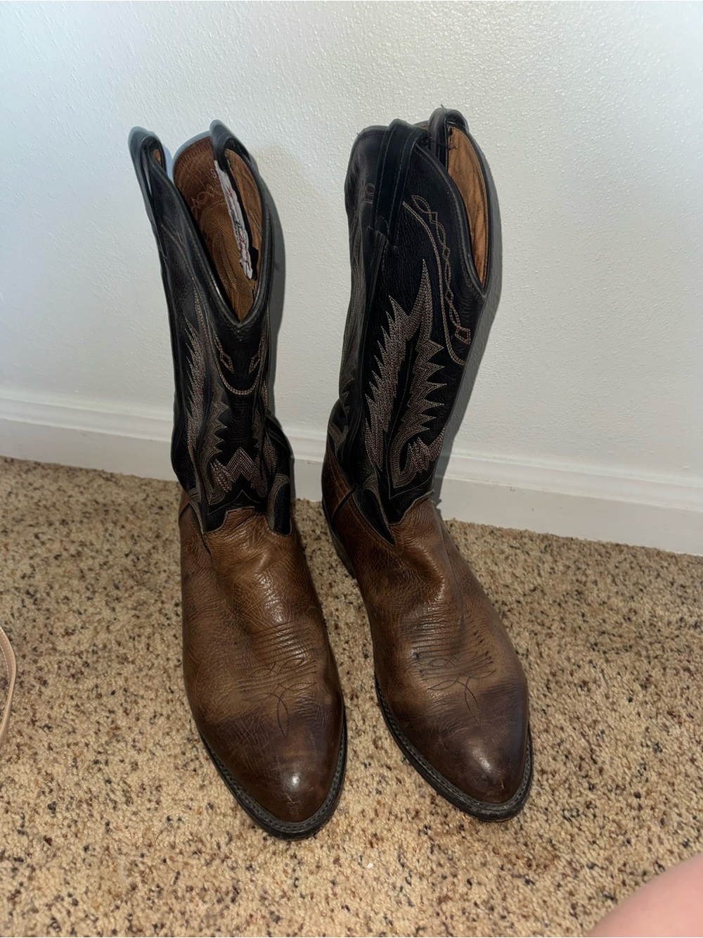 Tony Lama Brown Western Cowboy Boots
